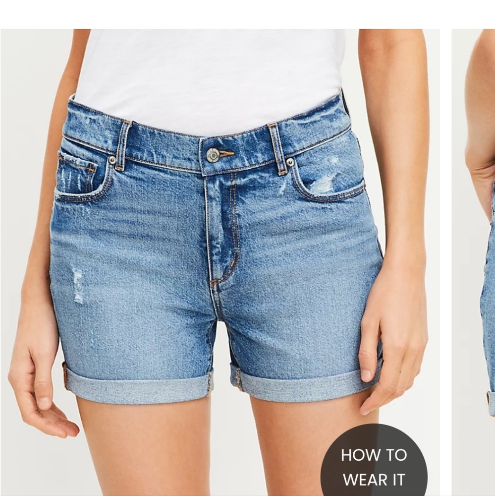 Loft Midrise Jean Shorts Size 12 - Picture 6 of 8